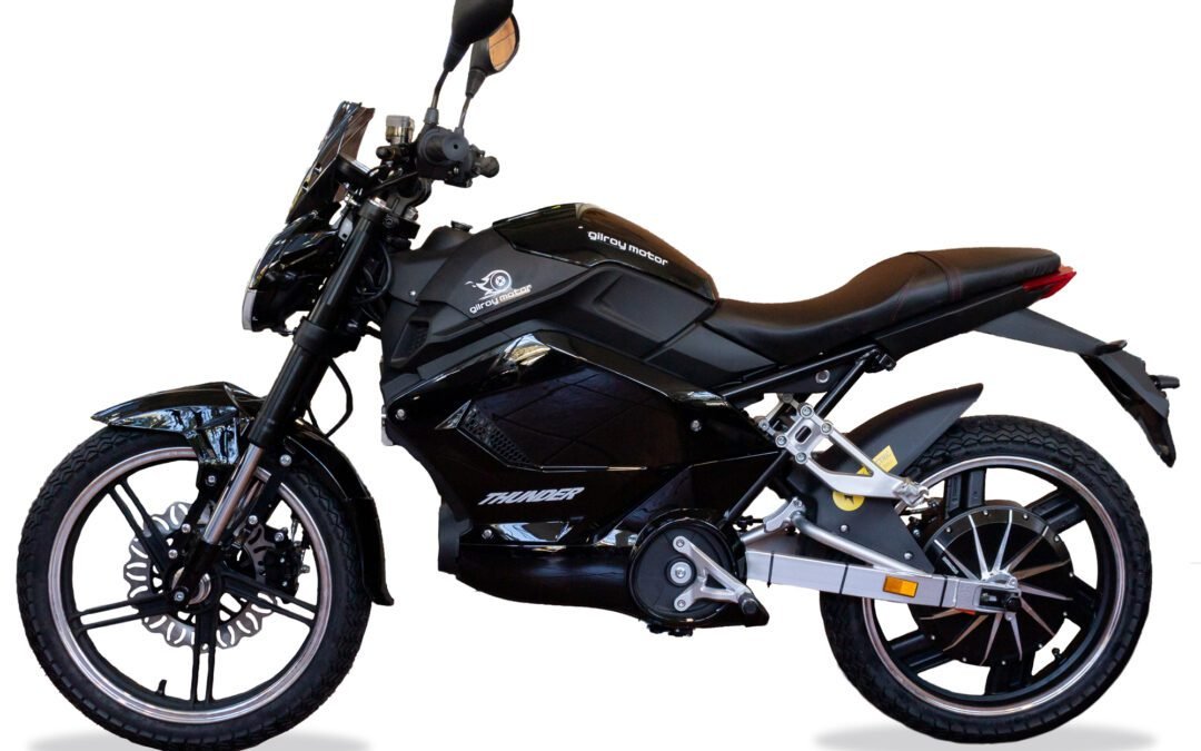 Moto electrica Thunder Gilroy Motor color negro vista lateral